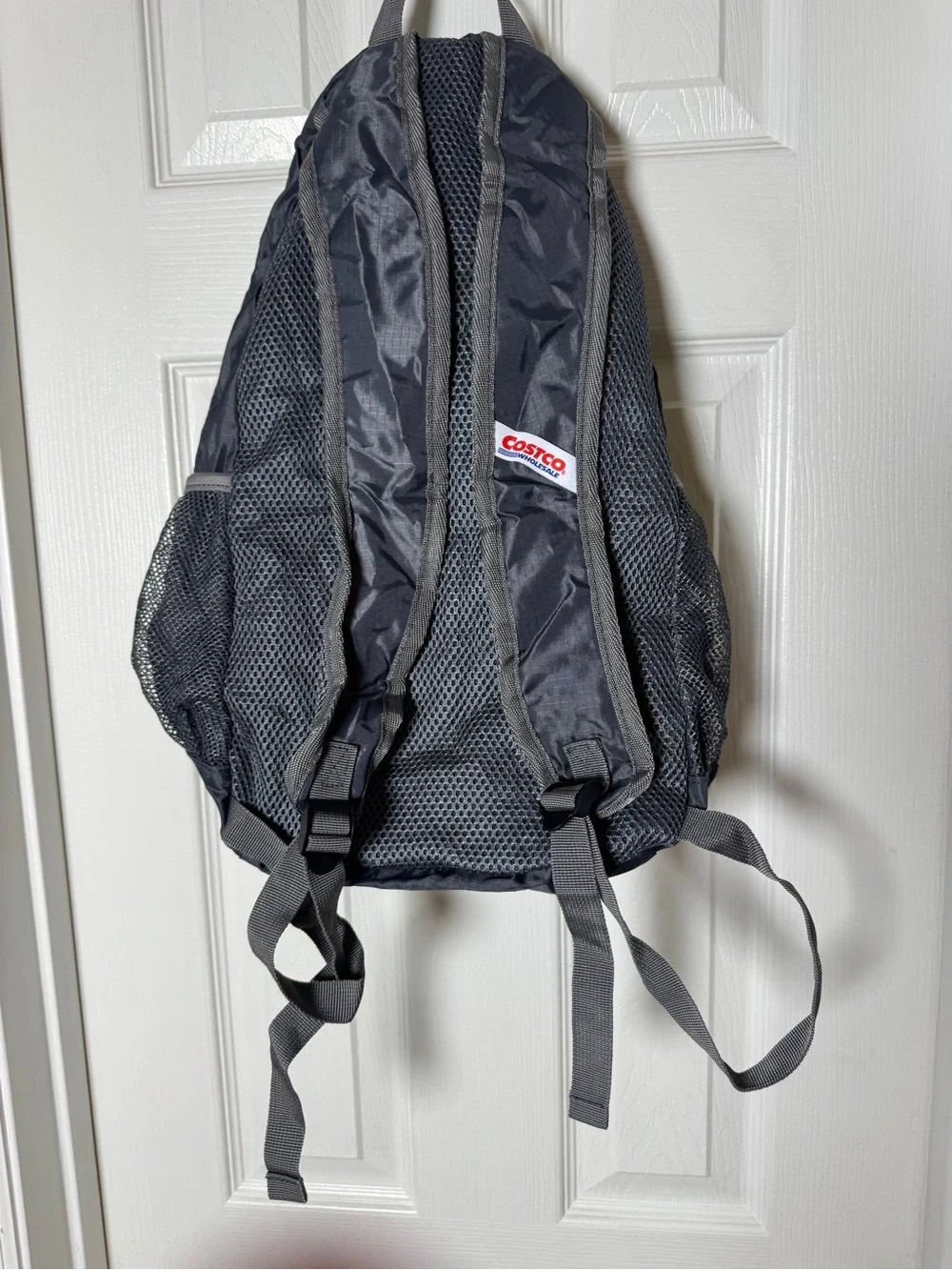 Costco Packable Backpack Lightweight Foldable Grey & Neon Green Lime